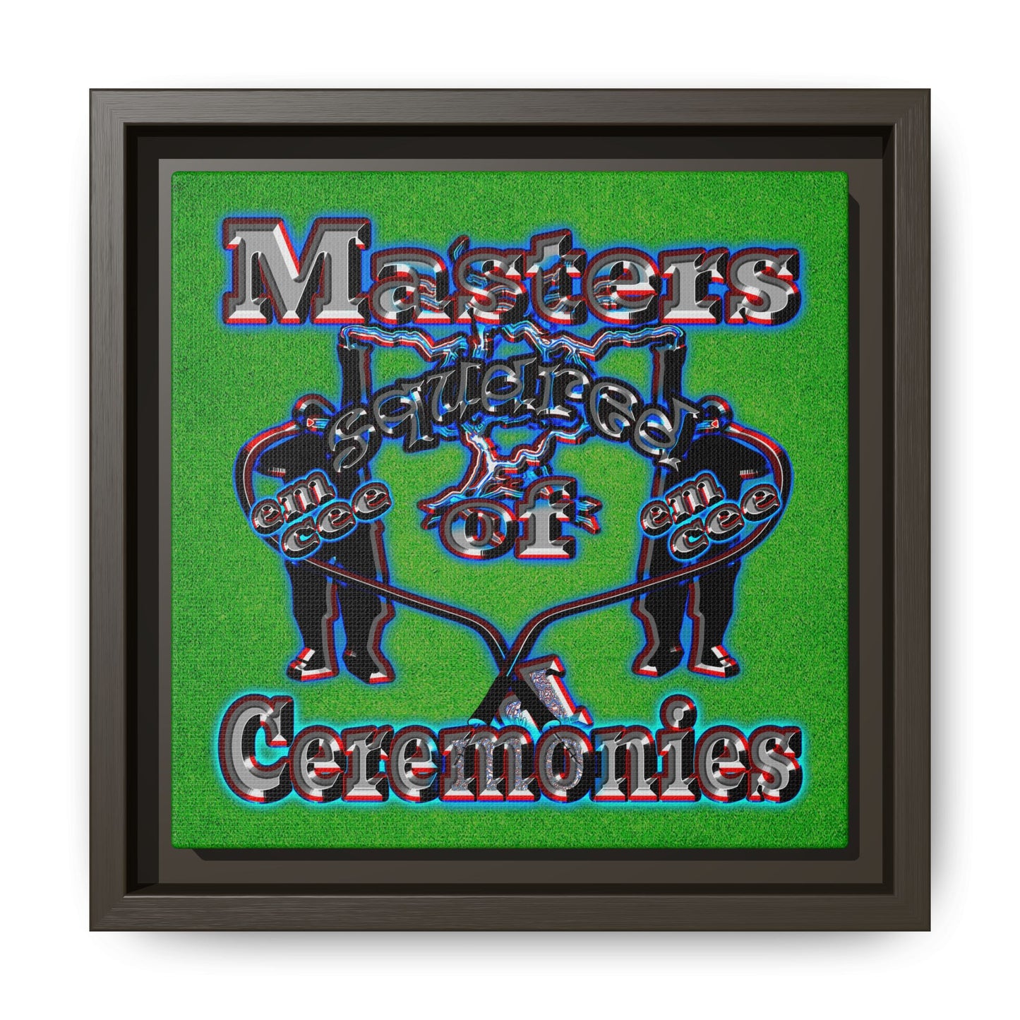em cee squared - framed canvas art (green turf)