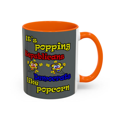 popping like popcorn - Accent Mug (dark grey)