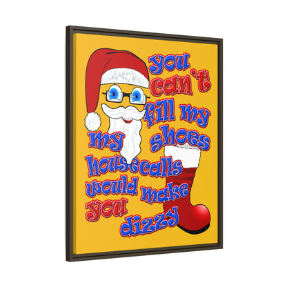 santa's shoes - framed canvas art (yellow)