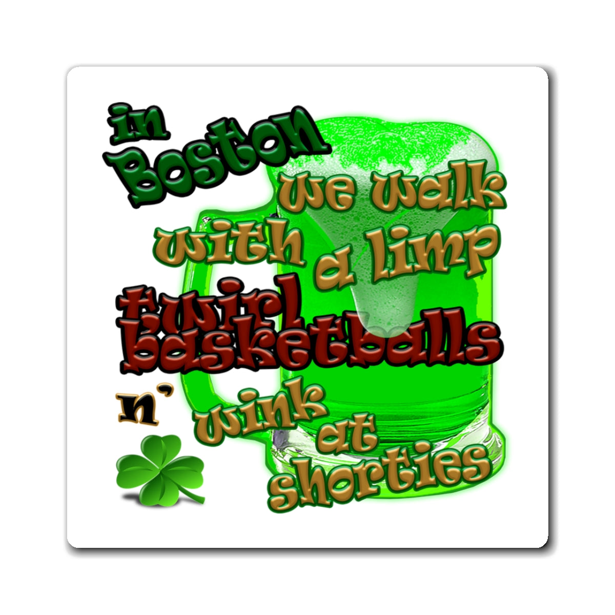 celtics logo - Magnets - (white)