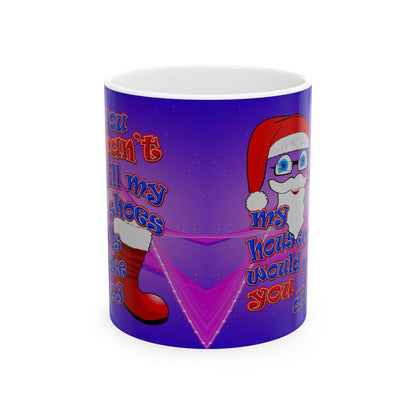 santa's shoes - White Mug (purple-pink wave)