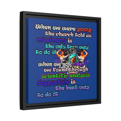 doggystyle - framed canvas art (dark blue)