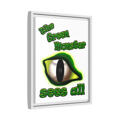 green monster - framed canvas art (white)