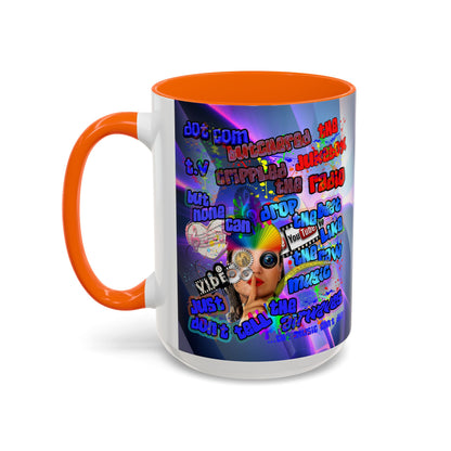 drop the beat - Accent Mug (grey-pink wave)