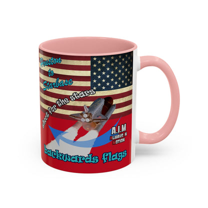 shoot for the stars - Accent Mug (dark red)