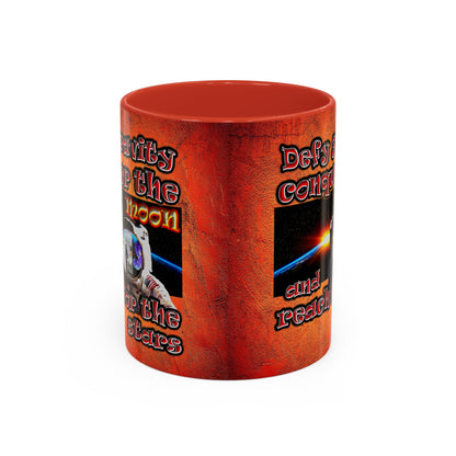 defy conquer reach - Accent Mug (burnt orange)