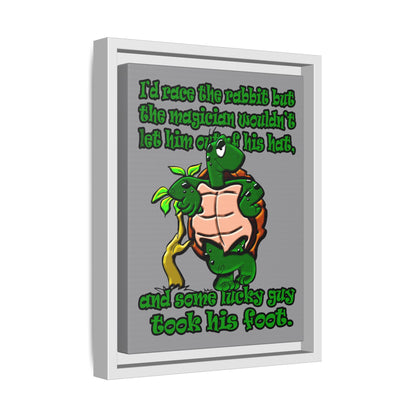 turtle race - framed canvas art (grey)