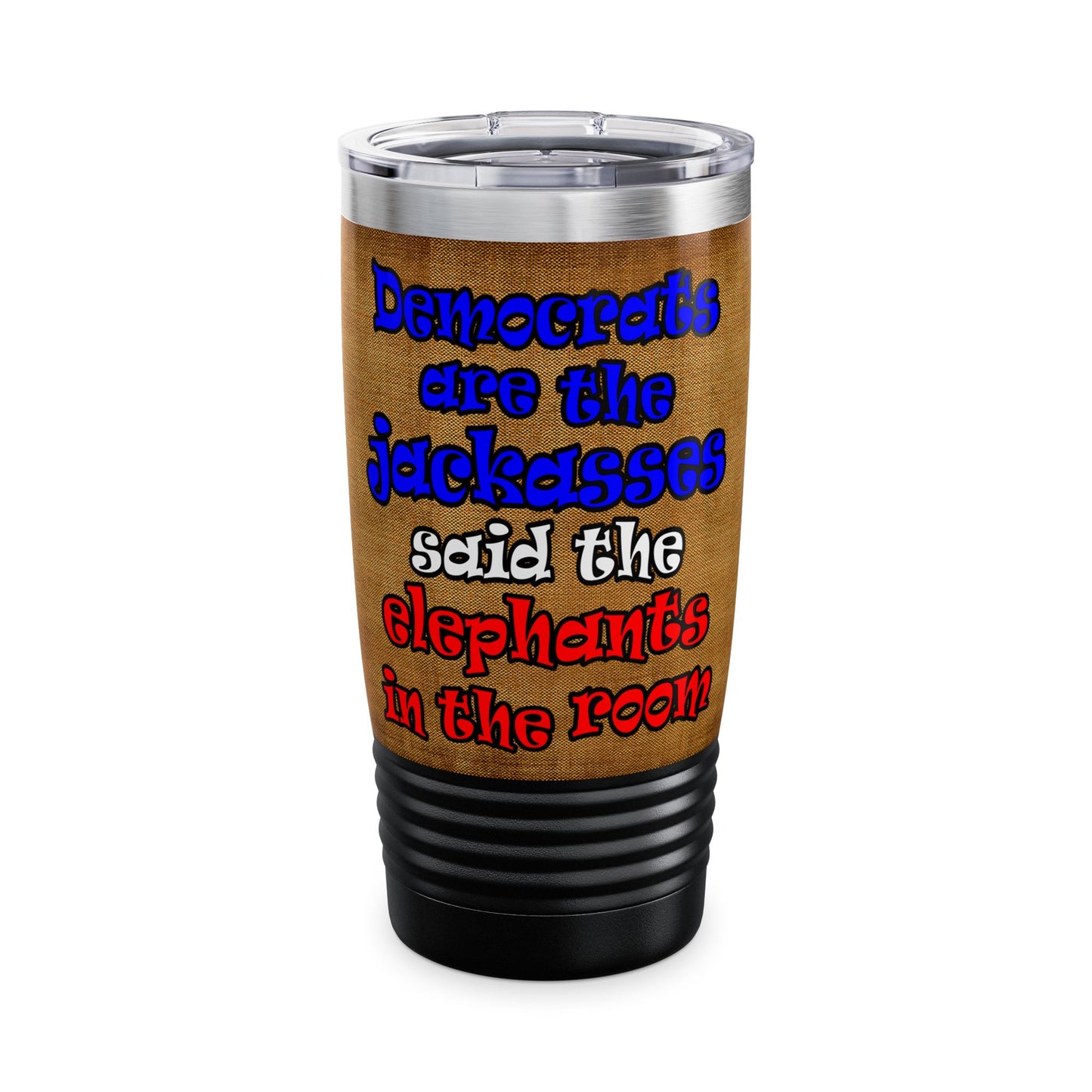 donkeys and elephants - Ringneck Tumbler, 20oz (brown papyrus)