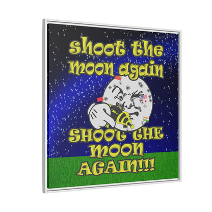shoot the moon again - framed canvas art ('snoops' background)