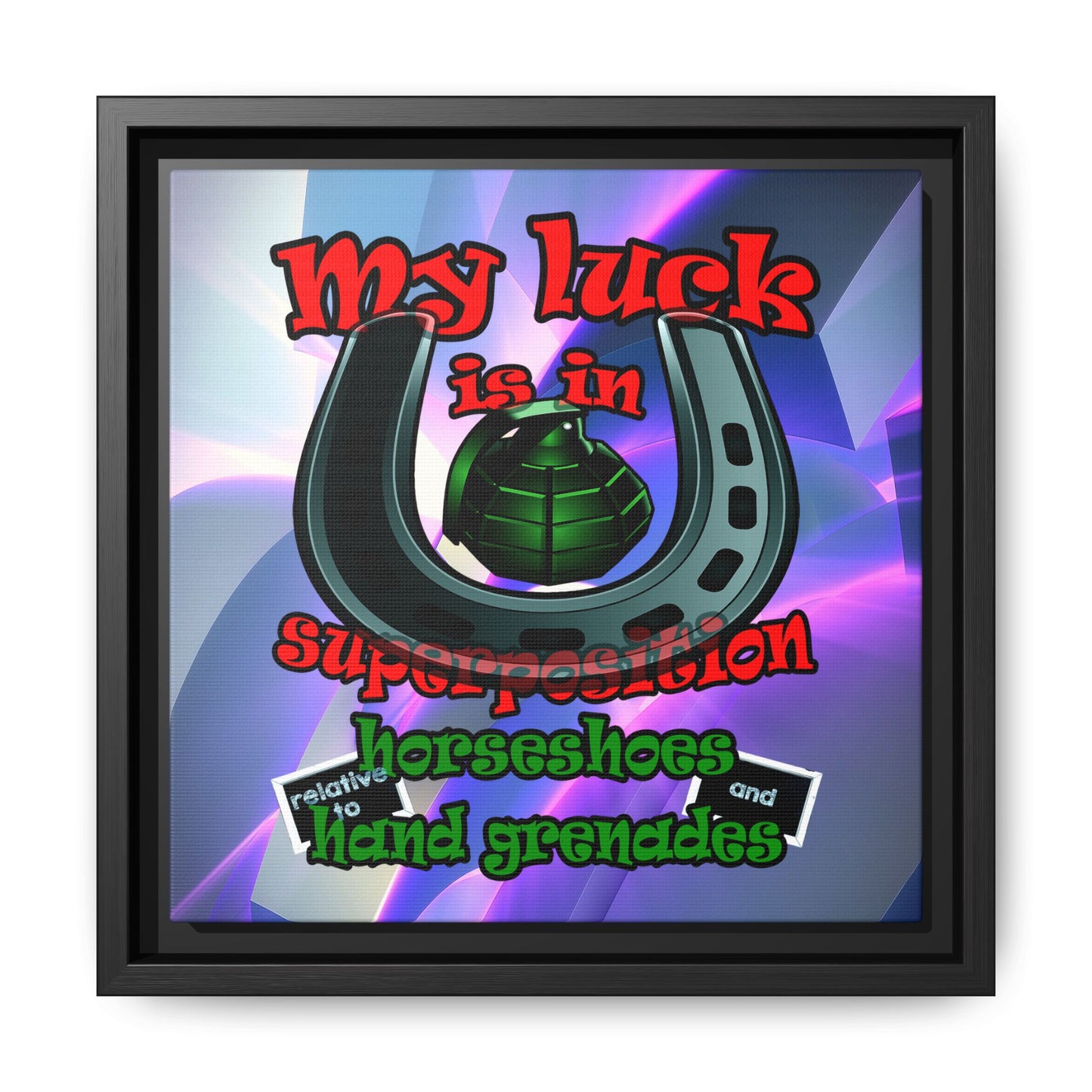 my luck - framed canvas art (grey-pink wave)