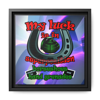 my luck - framed canvas art (grey-pink wave)