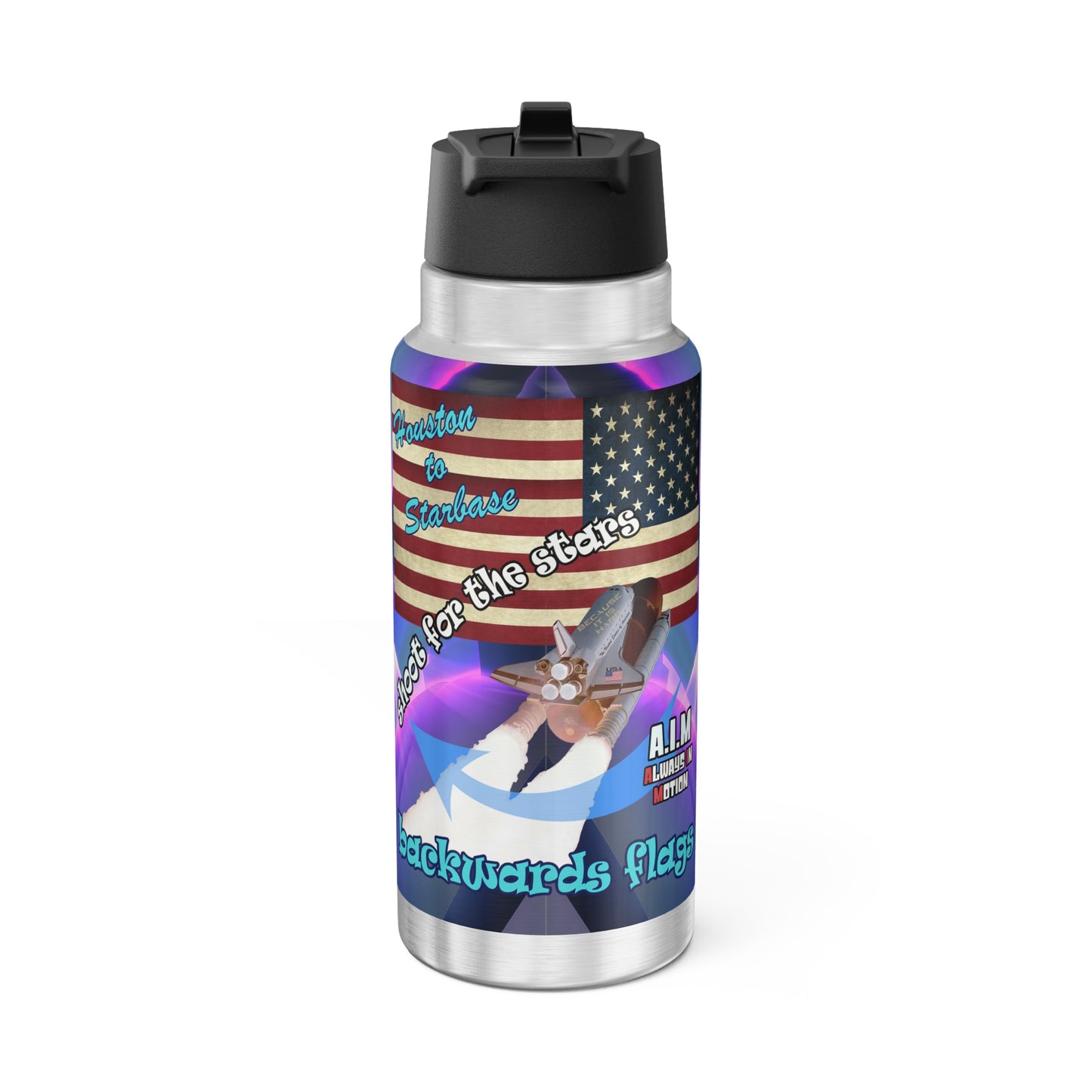 shoot for the stars - Gator Tumbler, 32oz (grey-pink wave)