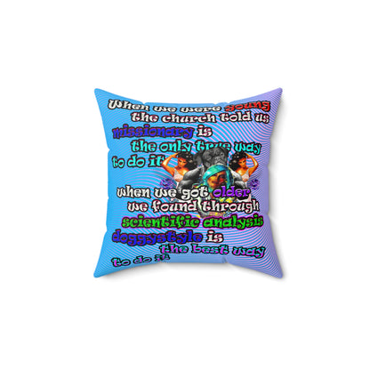 doggystyle - Faux Suede Square Pillow - (light blue-purple wave)