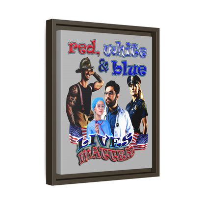 rw&b lives matter - framed canvas art (light grey)
