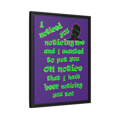 noticed you noticing - framed canvas art (purple)