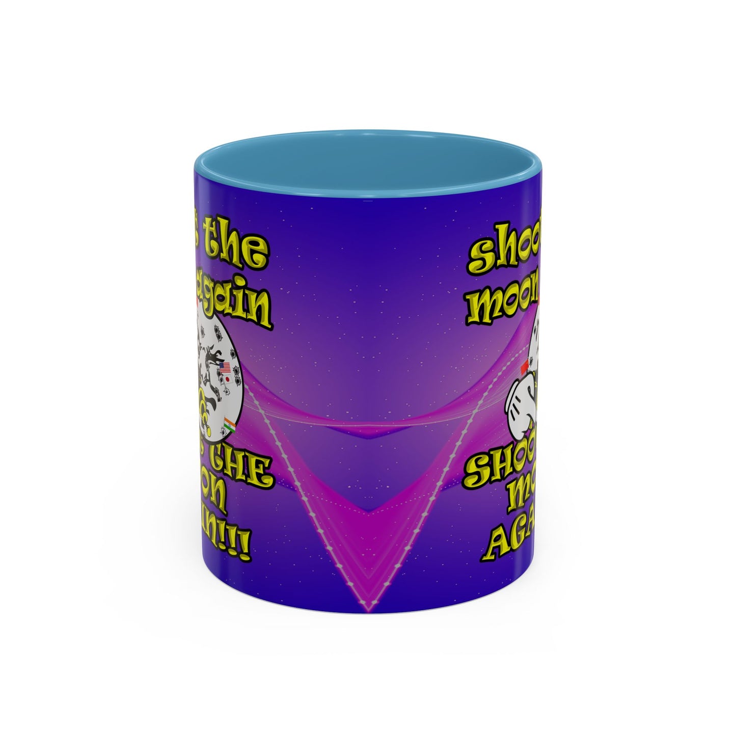 shoot the moon again - Accent Mug (purple-pink wave)