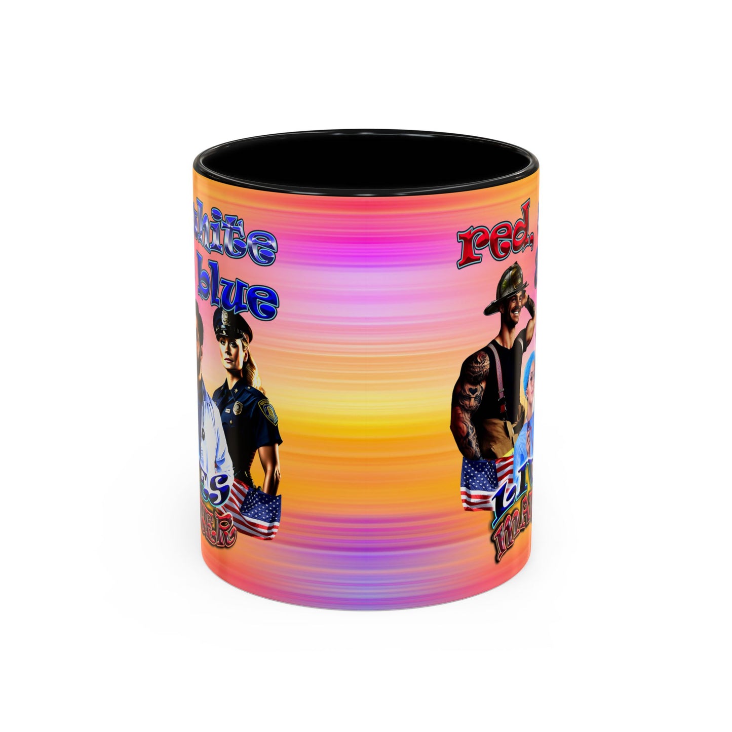 rw&b lives matter - Accent Mug (color blur)