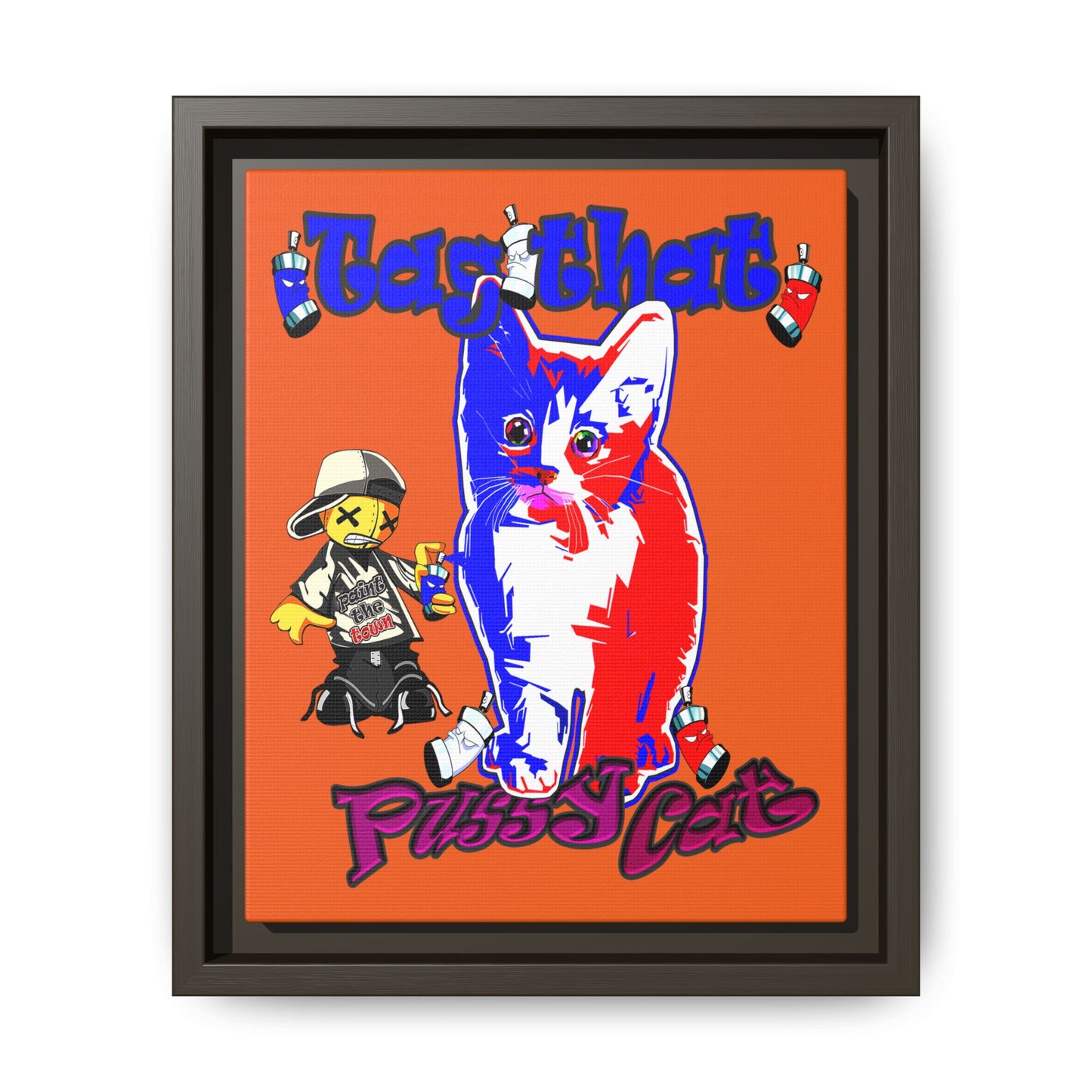 tag that - framed canvas art (orange)