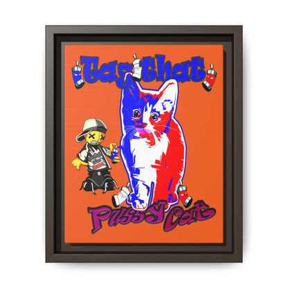 tag that - framed canvas art (orange)