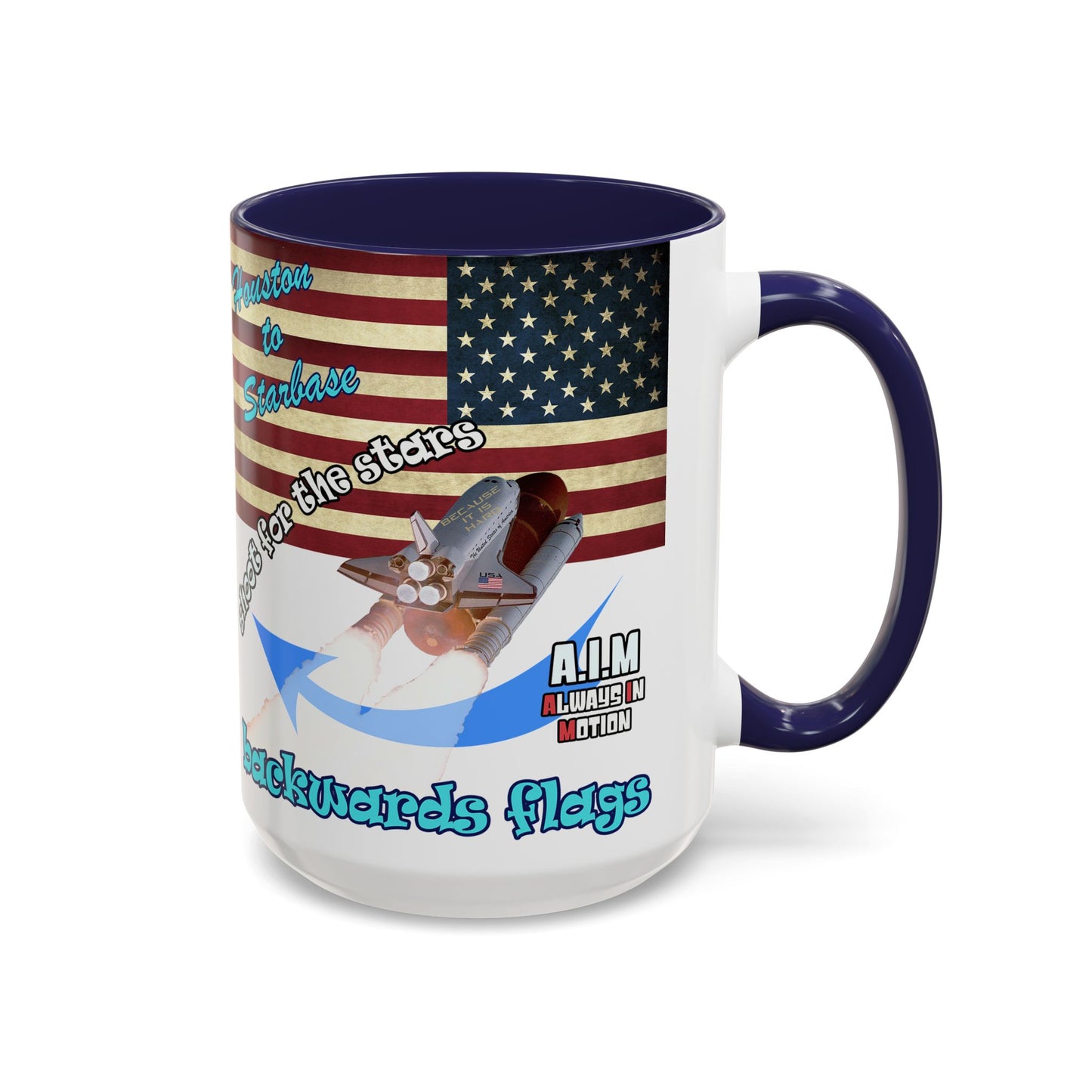 shoot for the stars - Accent Mug (white)