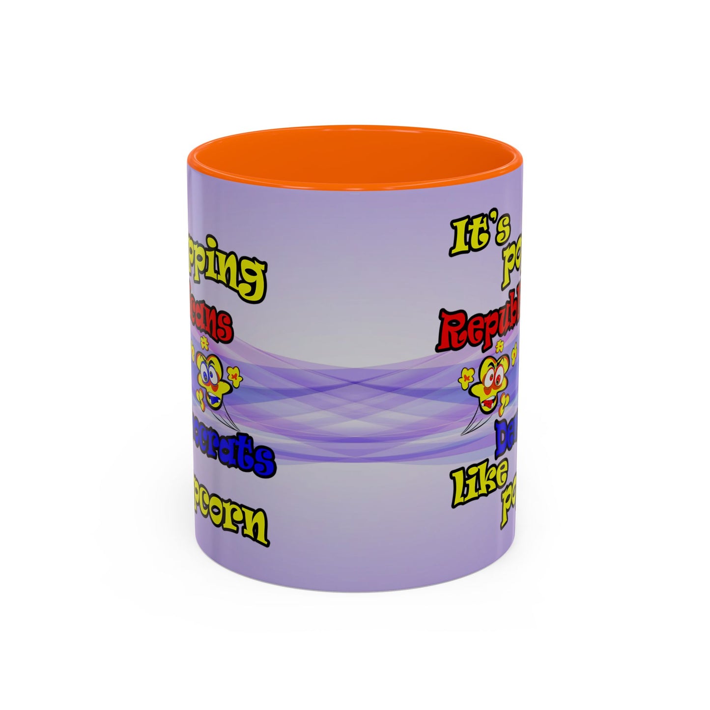 popping like popcorn - Accent Mug (light blue-pink wave)