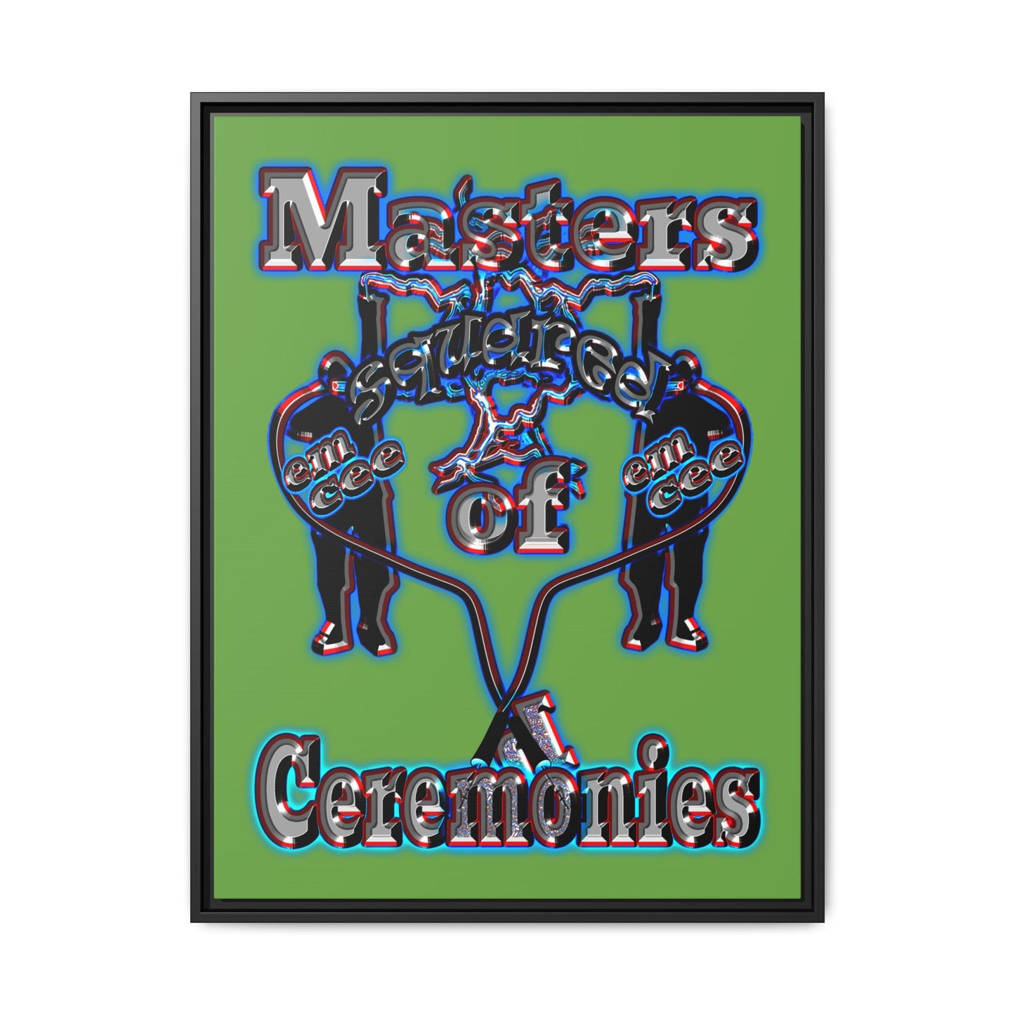em cee squared - framed canvas art (green)