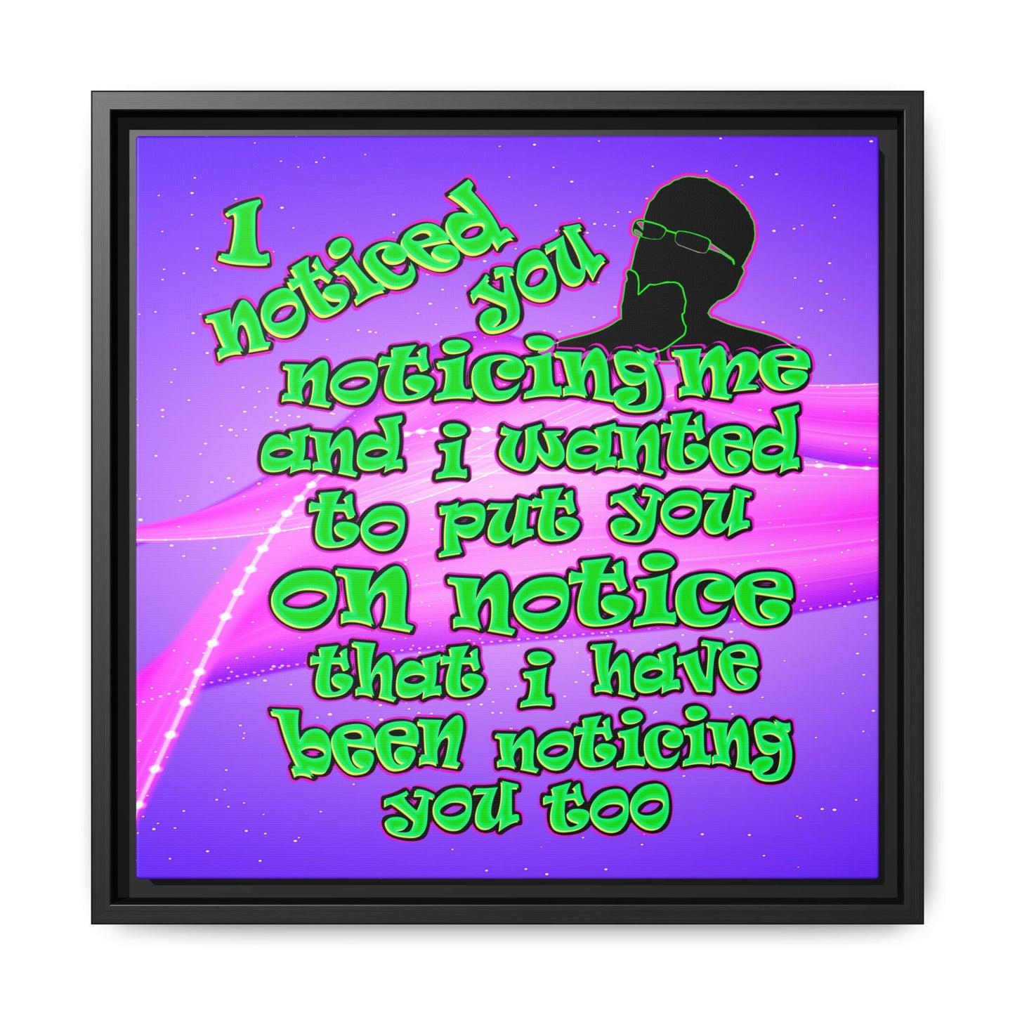 noticed you noticing - framed canvas art (purple-pink wave)