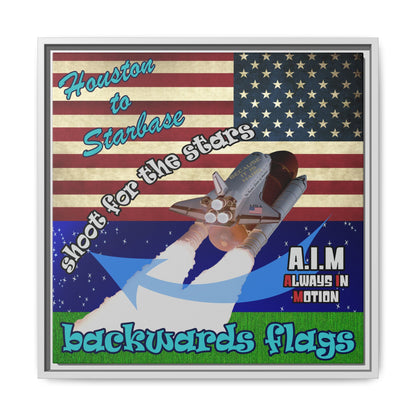 shoot for the stars - framed canvas art ('snoops' background)