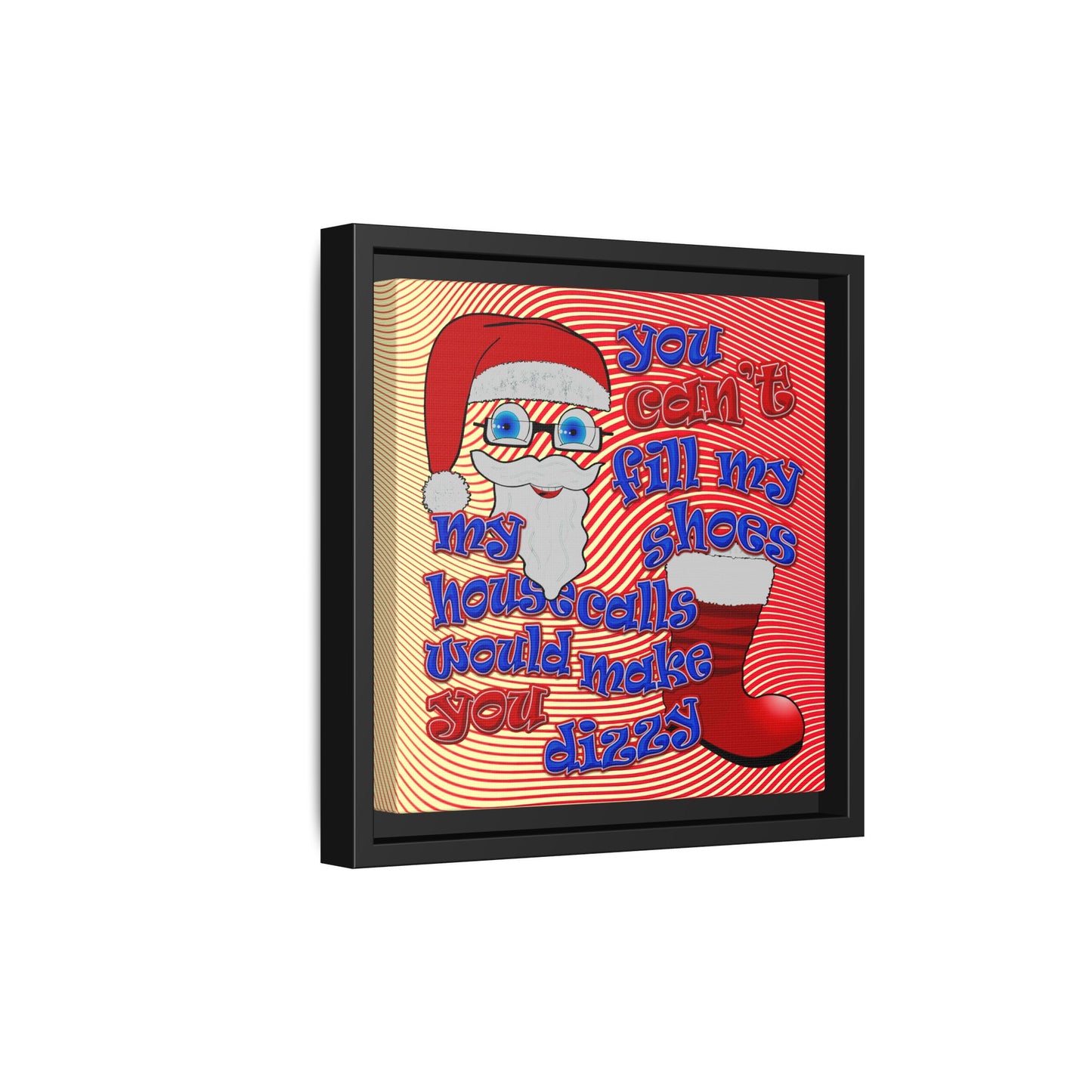 santa's shoes - framed canvas art (yellow-orange wave)
