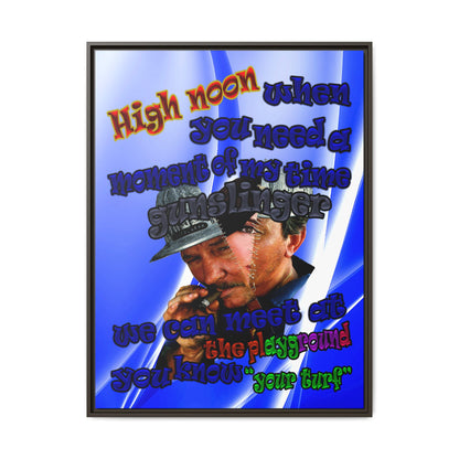 high noon - framed canvas art (blue-white wave)