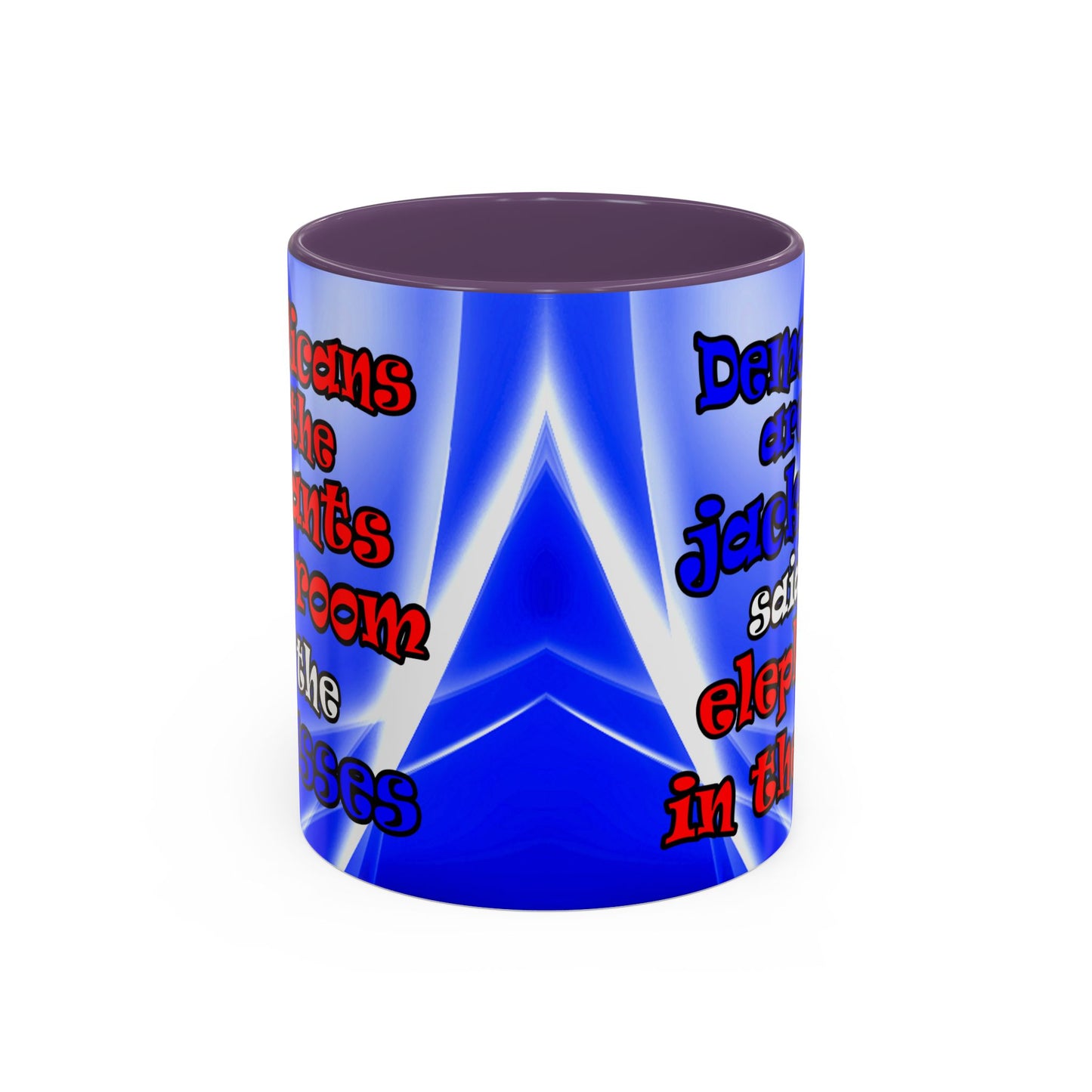 donkeys and elephants - Accent Mug (blue-white wave)