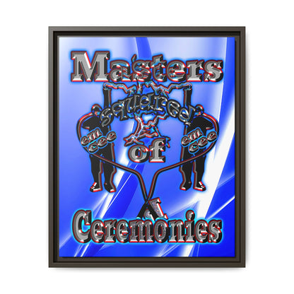 em cee squared - framed canvas art (blue-white wave)