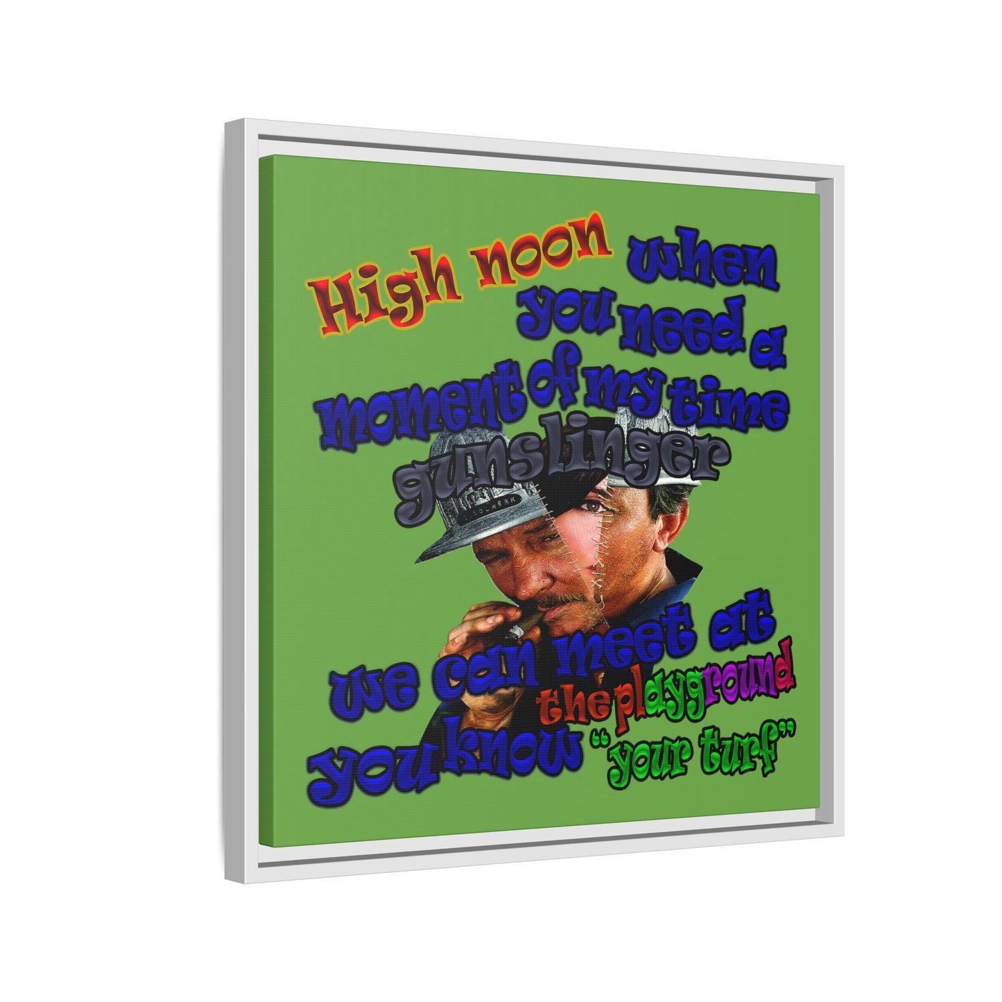 high noon - framed canvas art (green)