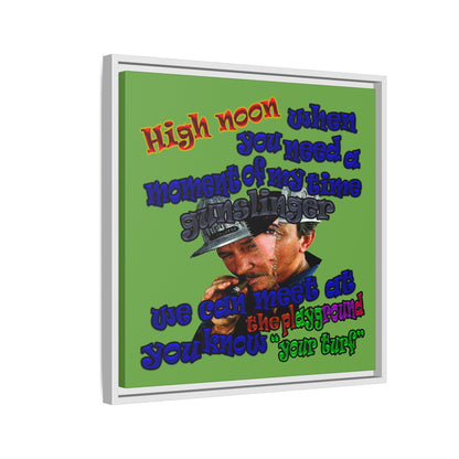 high noon - framed canvas art (green)