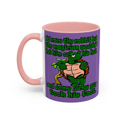 turtle race - Accent Mug (light purple)