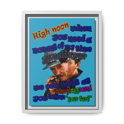 high noon - framed canvas art (turquoise)