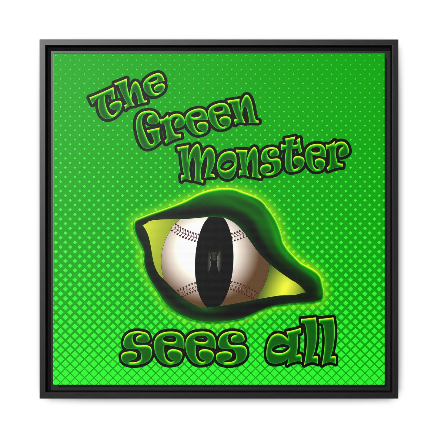 green monster - framed canvas art (logo green)