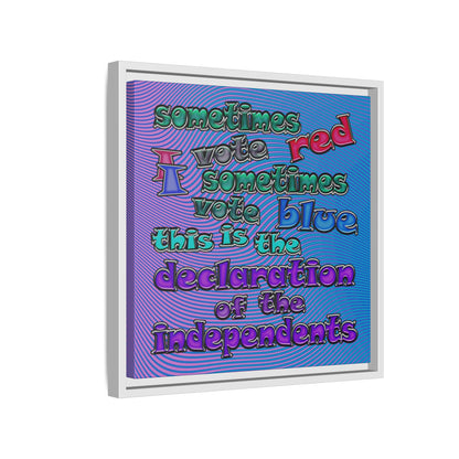 declaration of the independents - framed canvas art (light blue-purple wave)
