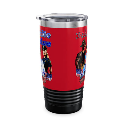 rw&b lives matter - Ringneck Tumbler, 20oz (dark red)