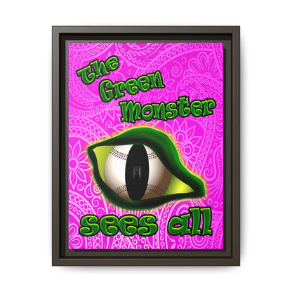 green monster - framed canvas art (pink swirl)