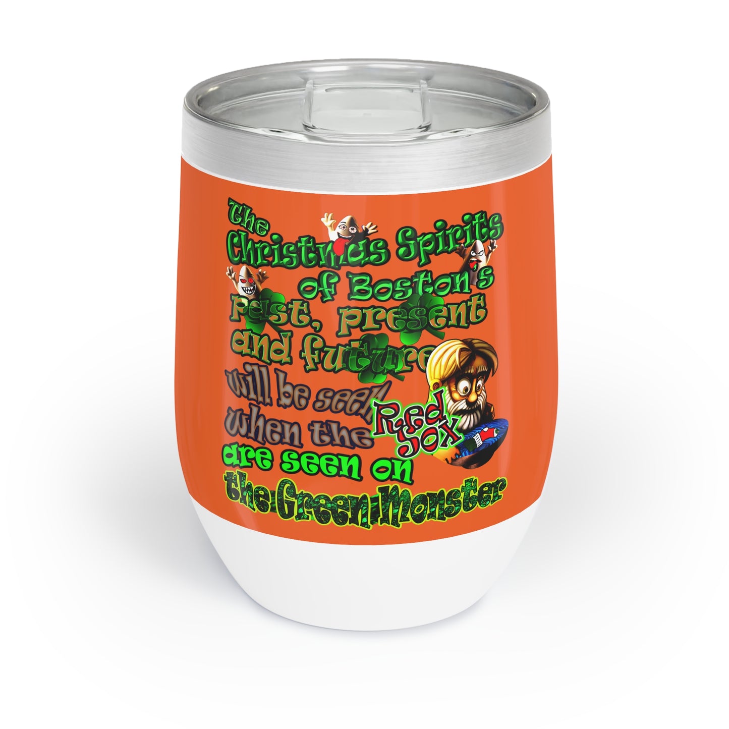 christmas spirits of boston - Chill Wine Tumbler (orange)
