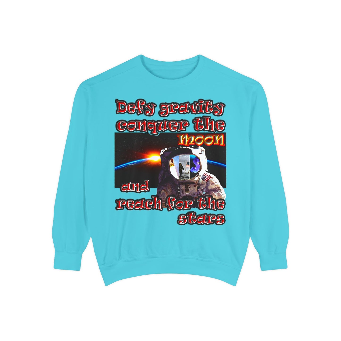 defy conquer reach - Unisex Garment-Dyed Sweatshirt
