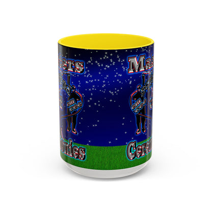 em cee squared - Accent Mug ('snoops' background)