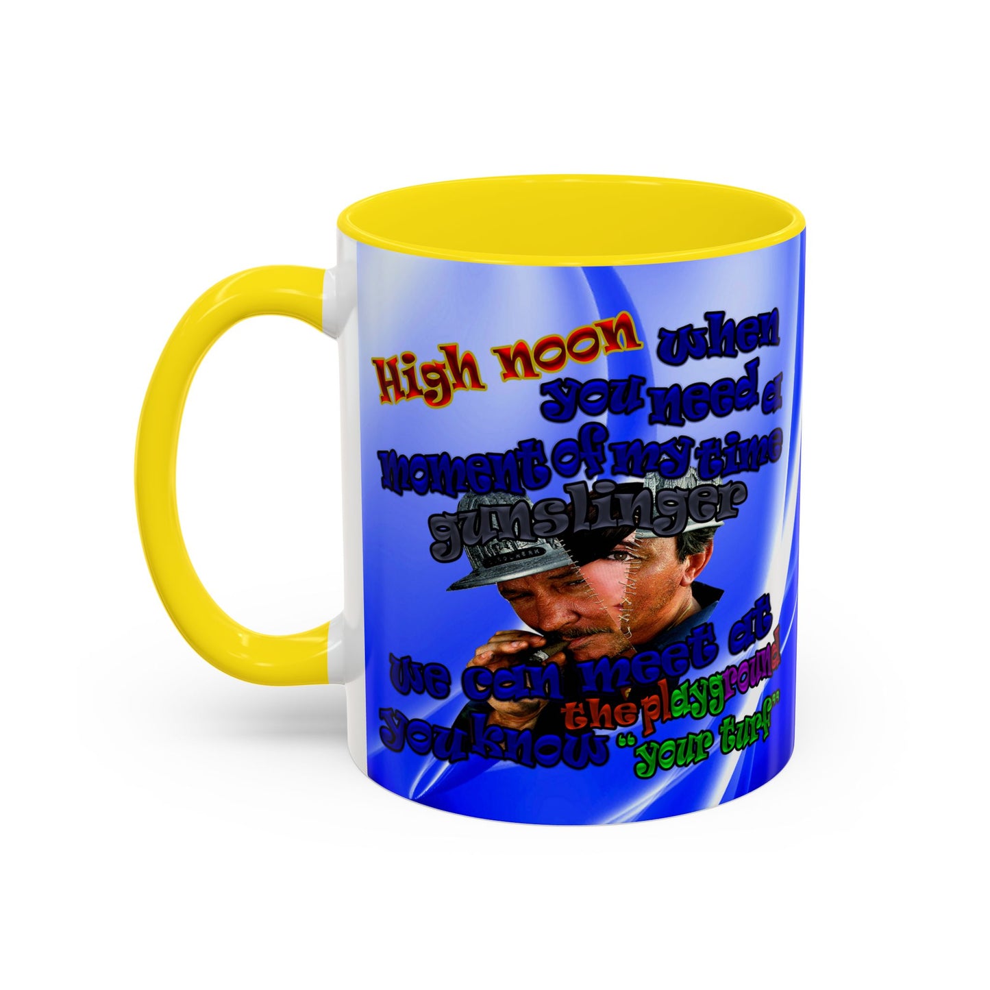 high noon - Accent Mug (blue-white wave)