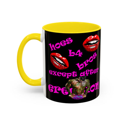 hoes b4 bros - Accent Mug (black)