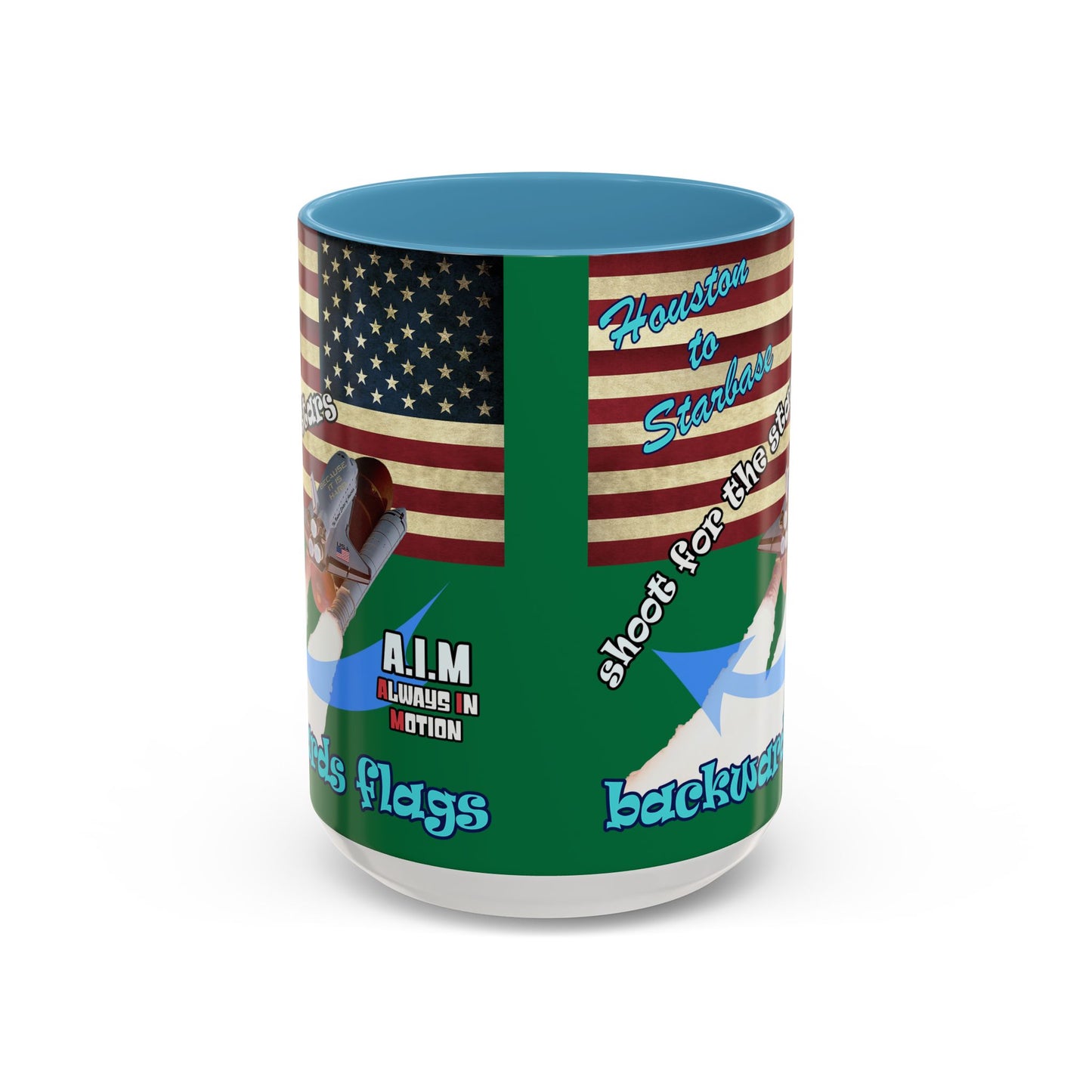 shoot for the stars - Accent Mug (dark green)