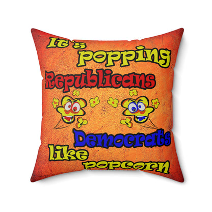 popping like popcorn - Faux Suede Square Pillow - (burnt orange)