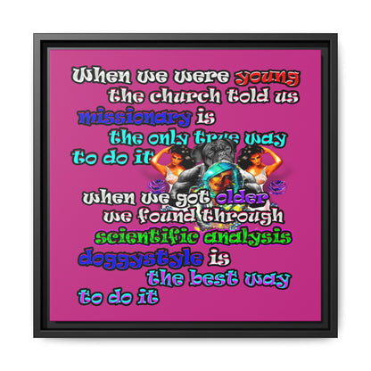 doggystyle - framed canvas art (pink)