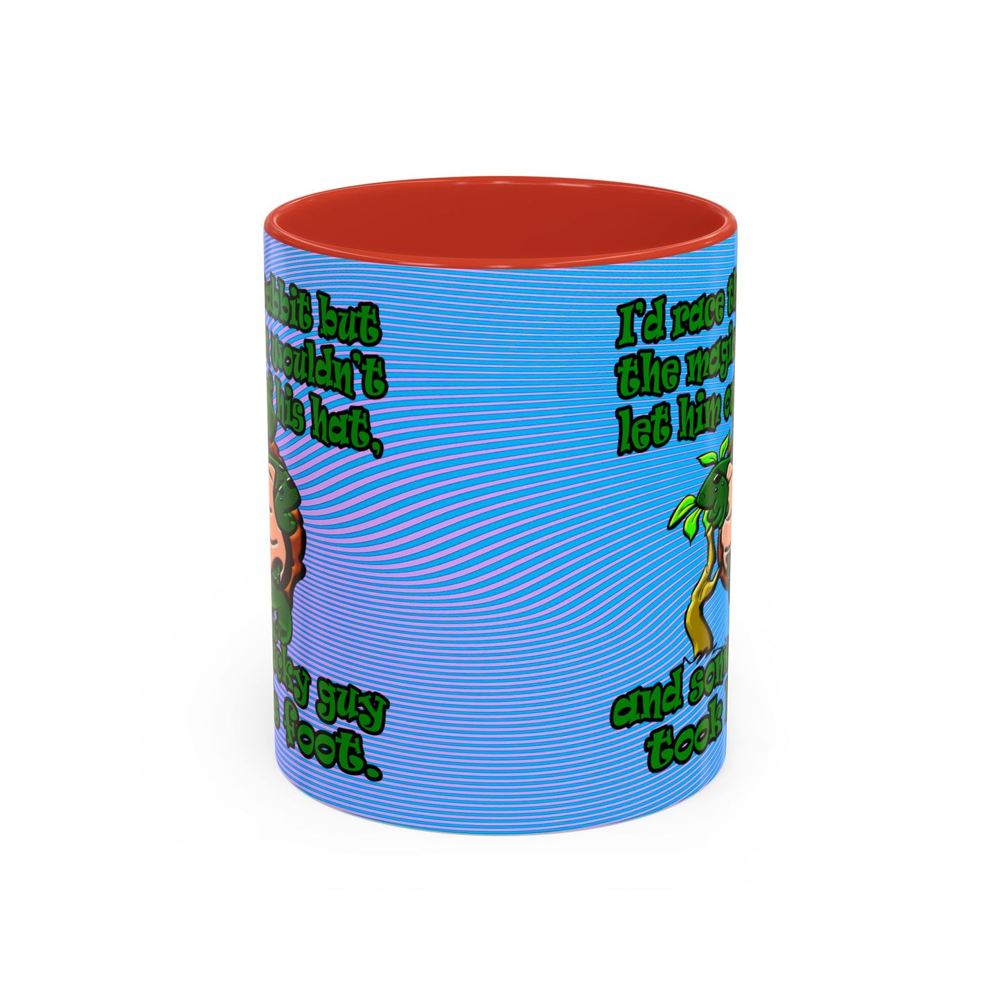 turtle race - Accent Mug (light blue-purple wave)