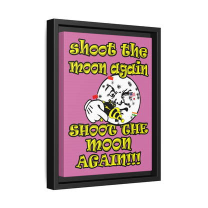 shoot the moon again - framed canvas art (light pink)